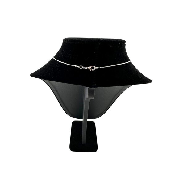 Silver Herringbone Wire Wrapped Blue Gemstone Necklace - Picture 3 of 10